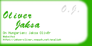 oliver jaksa business card