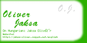 oliver jaksa business card